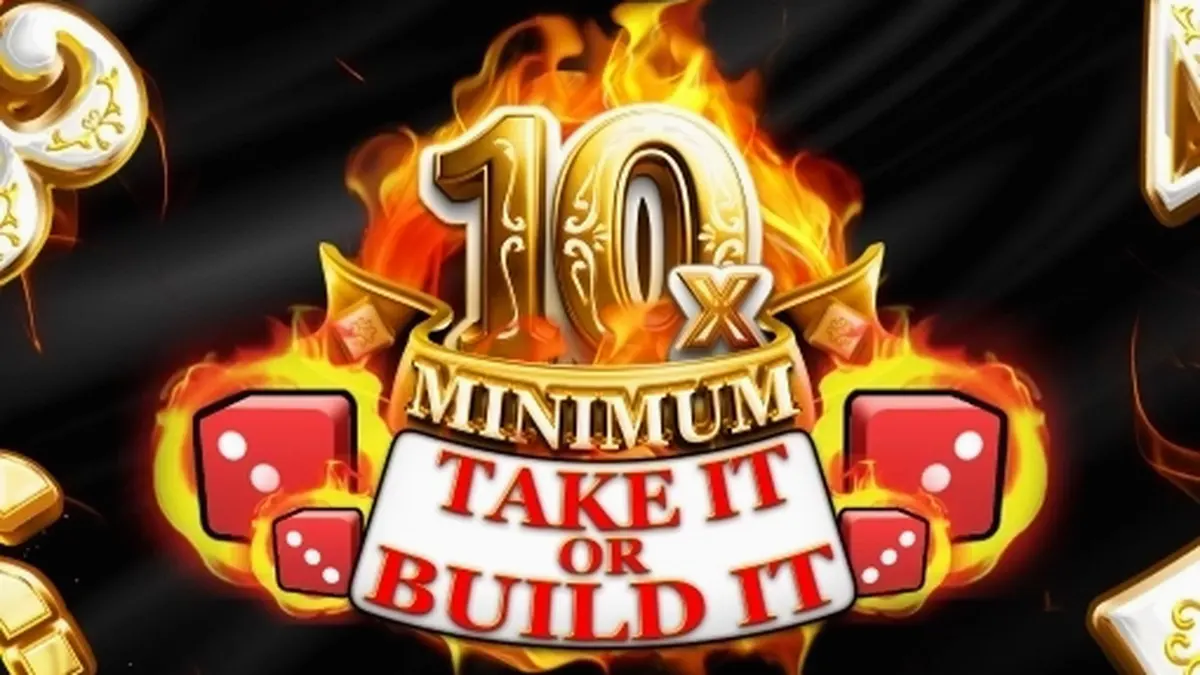 Interface do jogo de slot 10x Minimum Take It or Build It