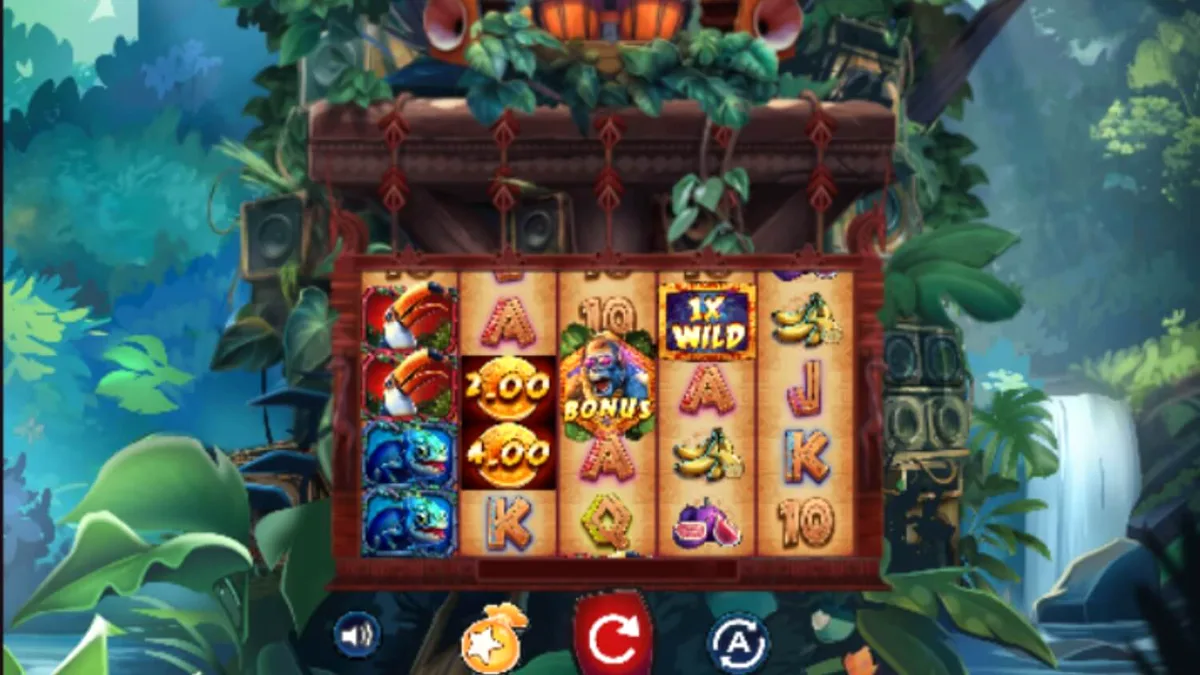O slot Kongo Bongo apresenta uma selva vibrante com um gorila animado e rolos expansíveis.